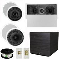 Theater Solutions 5.1 Home Theater 4 Speaker Set with Center, 15" Powered Sub and More TS5C6CL51SET8
