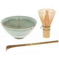 Japanese Matcha Chawan Bowl Gift Set:3 Forest Mist #110-105