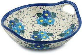 Polish Pottery Bowl with Handles 10-inch UNIKAT N8