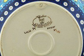 Polish Pottery Bowl with Handles 10-inch UNIKAT N9