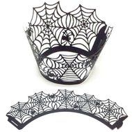 Gogoforward Halloween Cupcake Wrappers Hollow Cobwebs Cupcake Paper Baking Cup Laser Cut Design Cup Liners, Pack... N4