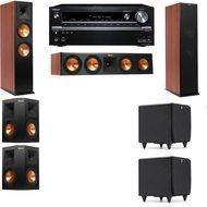Klipsch RP-280F Tower Speakers CH-SDS12-5.2-Onkyo TX-NR838