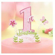 Lillian Rose 1st Birthday Keepsake Cake Top, Pink, 3.5&quot; x 4.5&quot;