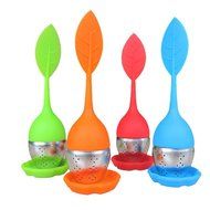 Bekith Tea Infuser - Set of 4 Silicone Handle Stainless Steel Strainer Drip Tray Included - Loose Tea Steeper... N2