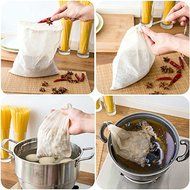 BUYITNOW Herbal Container Bag Reusable Cotton Meshy Soup Juice Filter Strainer Muslin Bag 10Pcs/set N4