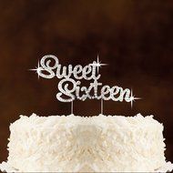 Happy 60th Birthday Rhinestone Crystal Cake Topper Silver, Numbers, Letters for Wedding, Birthday, Anniversary... N11