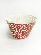 HUAL Cupcake Wrappers 50Filigree Artistic Bake Cake Paper Cups Little Vine Lace Laser Cut Liner Baking Cup Muffin... N8