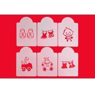 FOUR-C Cupcake Stencils Baby Supplies Design Cookie Stencils Coffee Stencil Set Color White