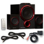 Theater Solutions TS212 Powered 2.1 Speaker System with Bluetooth and 2 Extension Cables N4