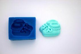 BABY SHOE BOOTIES SILICONE MOLD FOR FONDANT, GUM PASTE, CHOCOLATE, HARD CANDY, FIMO, CLAY, SOAPS