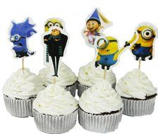 BETOP HOUSE Set of 24 Pieces Cute Despicable Me Minion Theme Party Decorative Cupcake Topper for Kids Birthday... N4
