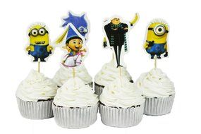 BETOP HOUSE Set of 24 Pieces Cute Despicable Me Minion Theme Party Decorative Cupcake Topper for Kids Birthday... N5