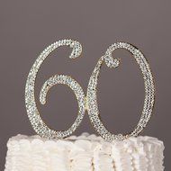 60 Cake Topper for 60th Birthday or Anniversary Gold Party Supplies &amp; Decoration Ideas (Gold) N3