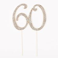 60 Cake Topper for 60th Birthday or Anniversary Gold Party Supplies &amp; Decoration Ideas (Gold) N4