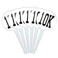 Set of 6 Cupcake Picks Toppers Decoration Running - Crazy 26.2 Runner Marathon N5