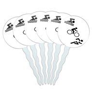 Set of 6 Cupcake Picks Toppers Decoration Running - Crazy 26.2 Runner Marathon N6