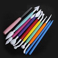 Y&amp;XL&amp;H 10Pcs Colored Fondant Cake Sugar Flower Sculpture Group Shaping Modeling Baking DIY Tools N2