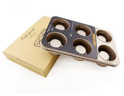 Professional Bowl Maker 6 Cup Cake Pan, 3 Layer Non-stick Surface, 2 Sides Can Be Used N5