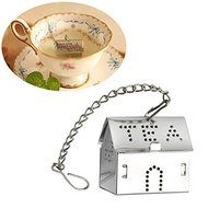 HeroNeo&reg; Stainless Steel House Shaped Tea Leaf Bag Spice Strainer Locking Mesh Infuser N4