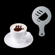 LOHOME&reg; Coffee Latte Garland Mould - 16 PCS Cappuccino Plastic Template + FREE Stainless Steel Powder Shaker -... N5