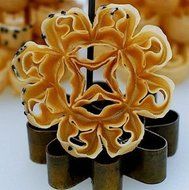 Thai Dessert Dok Jok Brass Mold Maker, Thai Flower Dorg Jorg Fried Sesame Cookies, Thai Cuisine Sold By Tamegems... N2