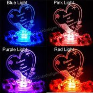 Seashell Heart Lighted Wedding Cake Topper Acrylic Cake top N2