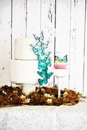 Edible Butterflies &copy; - Ombre Monarchs Turquoise- Set of 12 - Cake and Cupcake Toppers, Decoration N2