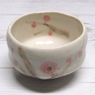 Matcha bowl Chawan Japanese Minoyaki Small size for Daily use (blue flower) N2