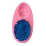 Yunko Oval Lady Mirror Frames Silicone Sugarcraft Vintage Fondnat Cake Decoration Mold N2