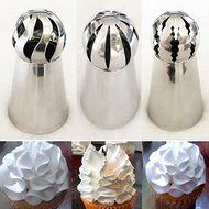 Pastry Tools 3 Piece Cake Decorating Supplies New Sphere Ball Tips Russian Icing Piping Nozzles Tips Pastry Cupcake