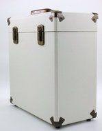 SW-B18 Portable vinyl record box storage cases for vinyls album collections (Cream) N3