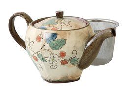 Saikai Pottery Strawberry with leafs Kyusu Japanese Teapot 70563 from Japan