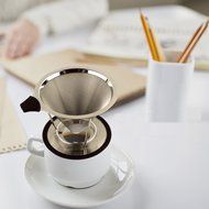Coffee Dripper, OPACC Stainless Steel Best Pour over Single Cup coffee makerer Reusable Permanent Drip Coffee... N3