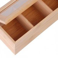 Iosss Wooden Bamboo Tea Box 4 Sections Compartments Container