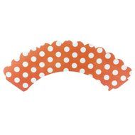 AllyDrew Standard Size Polka Dots Cupcake Wrappers (Set of 20), Orange N20