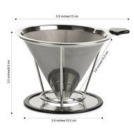 Coffee Dripper, OPACC Stainless Steel Best Pour over Single Cup coffee makerer Reusable Permanent Drip Coffee... N4