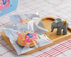 100 PCS Lovely Cute Bowknot OPP Self Adhesive Cookie Bakery Candy Biscuit Roasting Treat Gift DIY Plastic Bag... N54