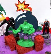 20 Piece AVENGERS &amp; FRIENDS SUPER HERO Birthday Cake Topper Set Featuring Avenger Super Hero Crew Characters and... N8