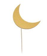 Zaffron Gold Crescent Moon Cupcake Toppers and Party Picks (12 pack)