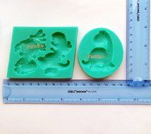 Yunko Dinosaur Shape 3 Hole Cake Decorating Fondant Silicone Mold Chocolate Candy Cupcake Mold