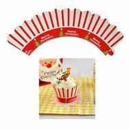 Yunko 50 Count Merry Christmas Scalloped Cupcake Muffin Baking Molds N4