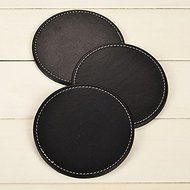 Figella Set of 6pcs Round Coffee Cup Mat PU Leather Placemat Coasters Cup Mats with Holder for Home Decoration... N2