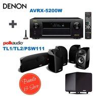 Denon AVRX5200W 9.2 Network A/V Receiver with Wi-Fi and Bluetooth + 4 Polk Audio TL 1 Satellite Speaker (Each... N2