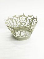 HUAL Cupcake Wrappers 50 Filigree Artistic Bake Cake Paper Cups LOVE Lace Laser Cut Liner Baking Cup Muffin Case... N10