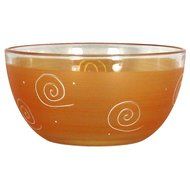 Golden Hill Studio 11" Serving Salad Bowl Hand Painted in the USA by American Artists-Frosted Curl Dot Pink Collection N7