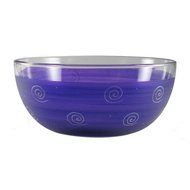 Golden Hill Studio 11" Serving Salad Bowl Hand Painted in the USA by American Artists-Frosted Curl Dot Pink Collection N9