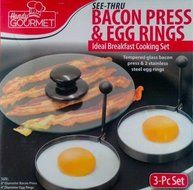 Handy Gourmet Bacon Press &amp; Egg Rings-Making Breakfast Easy