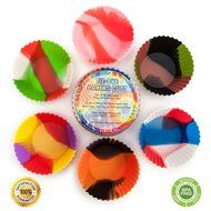 Set of 12 Premium Quality Tie-Dye Silicone Baking Cups / Reusable Cupcake Liners-Environmentally Safe-Lifetime... N13