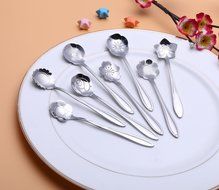 SHENFAN Stainless Steel Tableware Creative Flower Coffee Spoon, Stirring Spoon, Sugar Spoon, Stir Bar Spoon, Mixing... N5