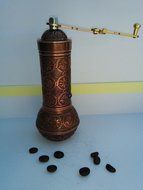 Armenian Handmade Antique Coffee Grinder, 3 Different Colors, 7.5'' (Silver) N10